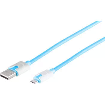 USB-kaapeli S/CONN 14-50013 USB 2.0 2 m USB A Micro-USB B sininen