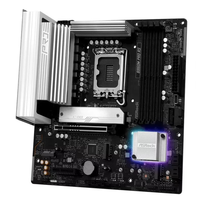 Emolevy ASROCK B860M Pro RS — Intel B860, LGA 1851, micro ATX, DDR5, 4× DIMM, 2.5Gb LAN, 1×PCIe5 x16