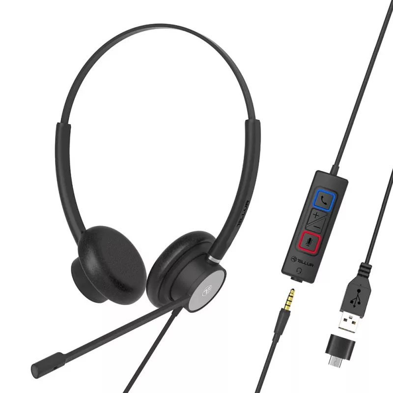 Headset Tellur Voice 420 johdollinen headset binaural musta TLL411006