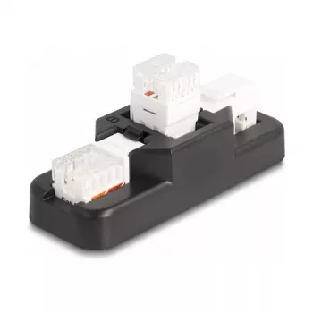 DeLOCK Keystone LSA -sarja RJ45 RJ11 Cat.6 musta klipsikiinnike