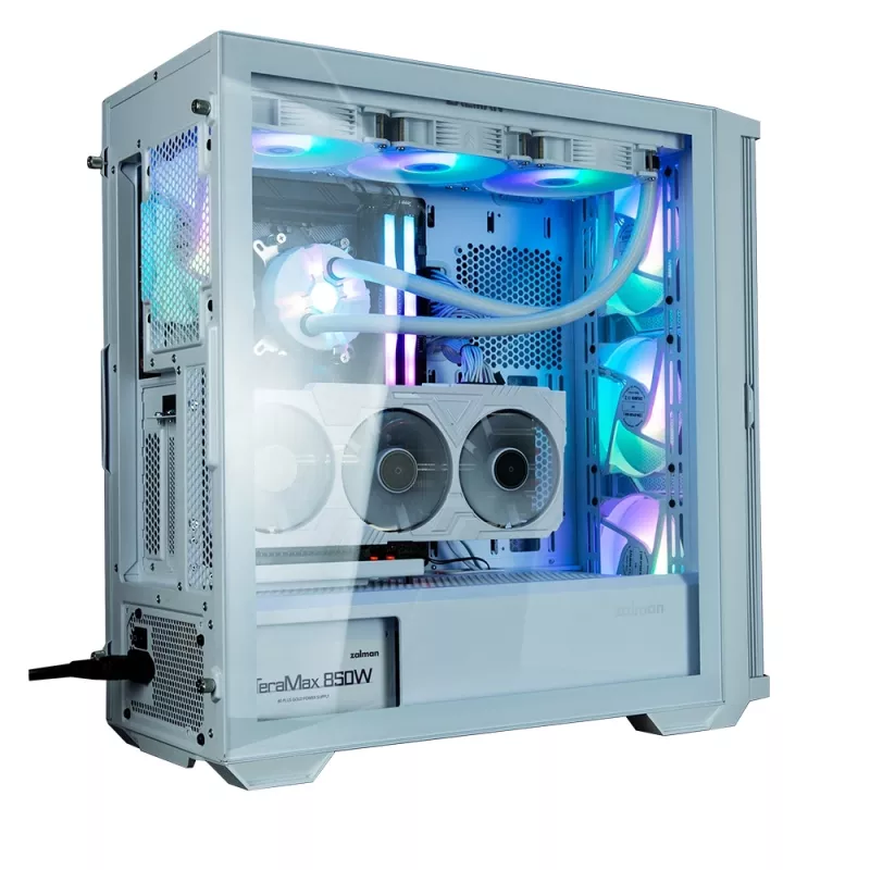 Zalman Z10 DUO ATX ZM-IF120 x4 valkoinen
