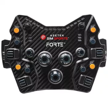 Button Box Asetek SimSports Forte GT — kompakti kilpa-ohjauspaneeli konfiguroitavilla painikkeilla ja kiertosäätimillä