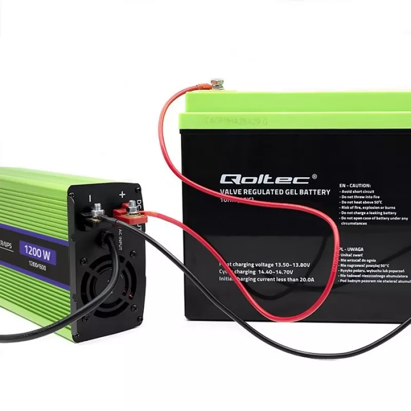 Auto-invertteri Qoltec Monolith 1200 W vihreä 12 V