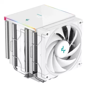 DeepCool AK620 Digital SE White -ilmajäähdytin — kaksi 120 mm:n tuuletinta, 6 lämpöputkea, PWM, LGA-1700-tuki, sisäänrakennettu näyttö