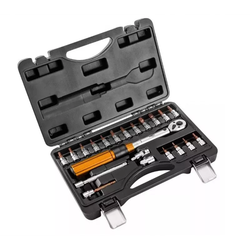 Neo Tools 1/4 kaksisuuntainen momenttiavain, 5-25NM, 21 kpl:n sarja