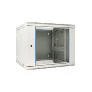 Extralink räkkikaappi 9U 600x600 AZH harmaa seinäasennettava, kääntyvä