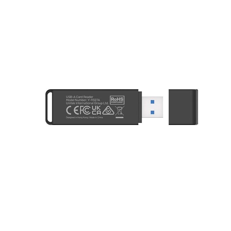 Kortinlukija Unitek Y-9327A USB 3.2 Gen 1 Type-A — MicroSD/SD, 2 paikkaa, 5000 Mbit/s, musta