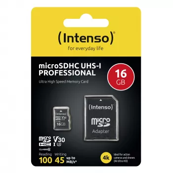 MUISTI MICRO SDHC 16GB C10/W/ADAPTER 3433470 INTENSO