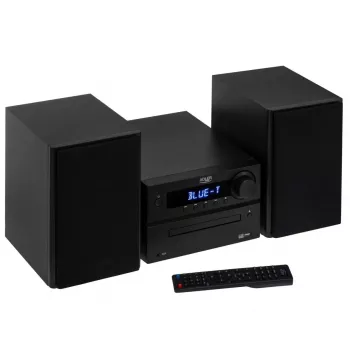 Adler AD 1917 mini Hi-Fi -stereojärjestelmä — Bluetooth V5.3, CD/USB/MP3, 2×25 W RMS, UKW-viritin, 4-kaistainen taajuuskorjain, AUX, musta