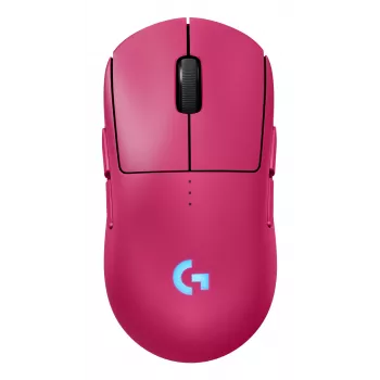 Logitech G PRO 2 - hiiri - pelaaminen - oikea- ja vasenkätinen - optinen - 8 painiketta - langaton, johdollinen - 2,4 GHz, USB - USB Logitech LIGHTSPEED -vastaanotin - pinkki (910-007310)