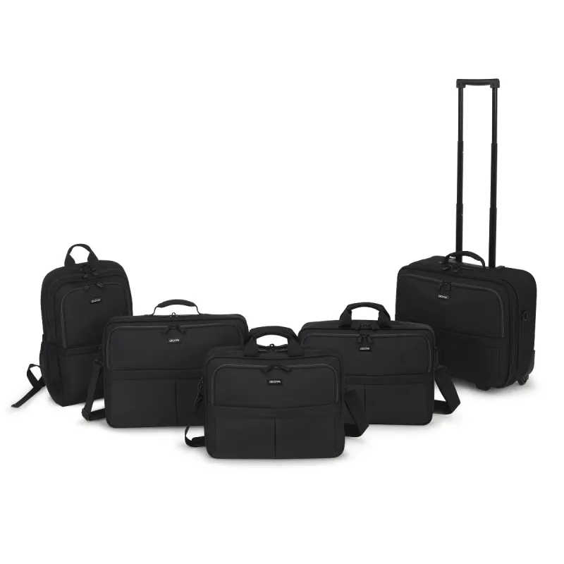 Reppu DICOTA D31696 musta polyeteenitereftalaatti (PET)