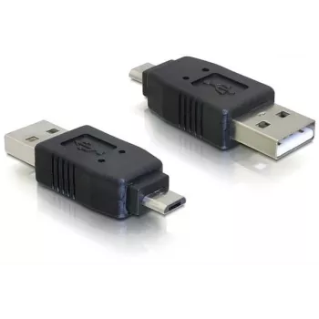 Sovitin USB Micro-B-uros - USB 2.0 A-uros DeLOCK 65036 musta