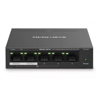 Mercusys 5-porttinen Gigabit-työpöytäkytkin 4-porttisella PoE+:lla