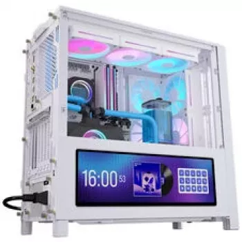 Corsair FRAME 4000D LCD RS PC-kotelo, Midi Tower, ATX, ARGB, karkaistu lasi - valkoinen