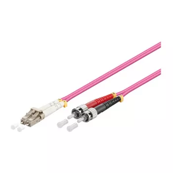 Patchkaapeli LWL Duplex OM4 (Multimode, 50/125) LC/ST, LSZH, käännettävä polariteetti, 0,5m, Good Connections®
