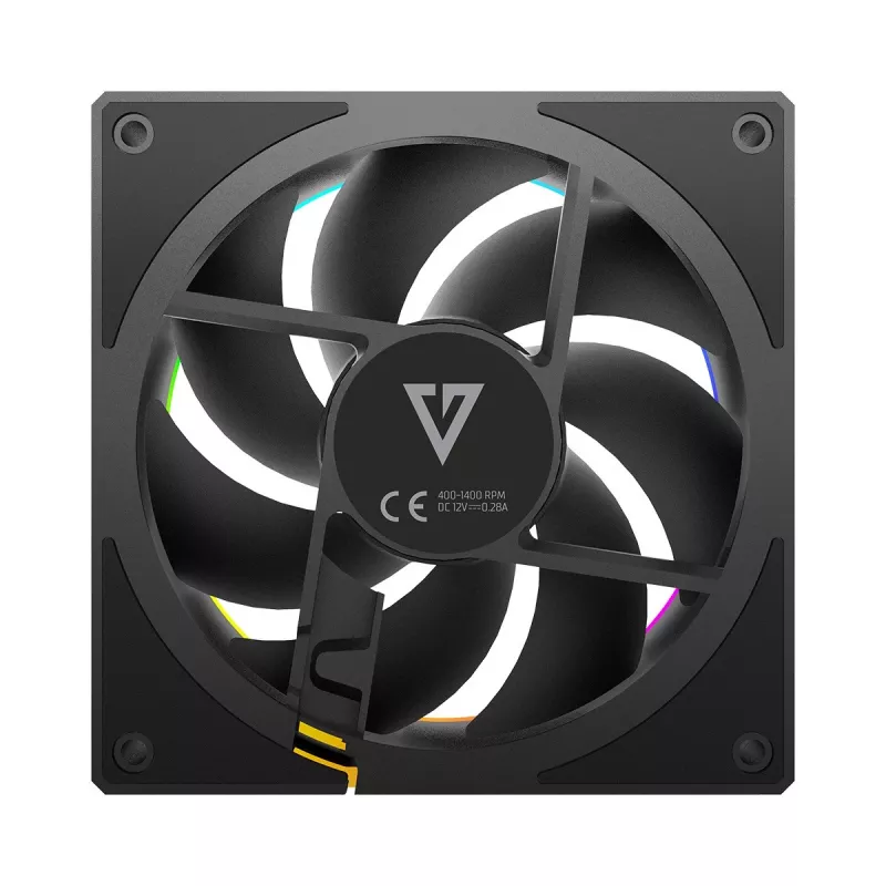 Kotelotuuletin MODECOM VOLCANO LOOP 120 ARGB Reverse Fan musta 120 mm PWM 400–1400 RPM ARGB-liitin