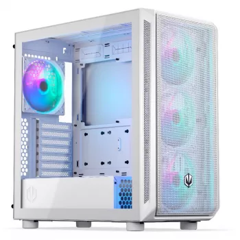 Endorfy Arx 700 ARGB PC-kotelo, Midi-torni, ATX, karkaistu lasi - sisältää 4x 140 mm ARGB-tuuletinta, valkoinen (EY2A017)
