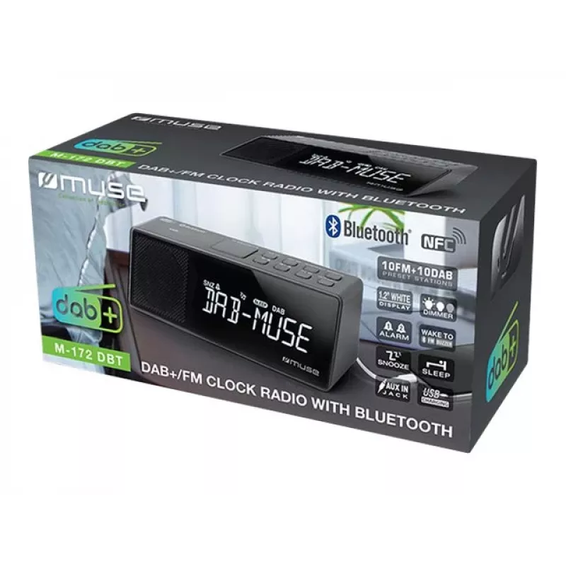 Muse M-172 DBT kannettava DAB+/FM RDS -radio, musta