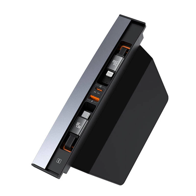 Keskitin Baseus T-Space USB-C–Lightning-kaapeleilla Tesla-autoihin (musta)
