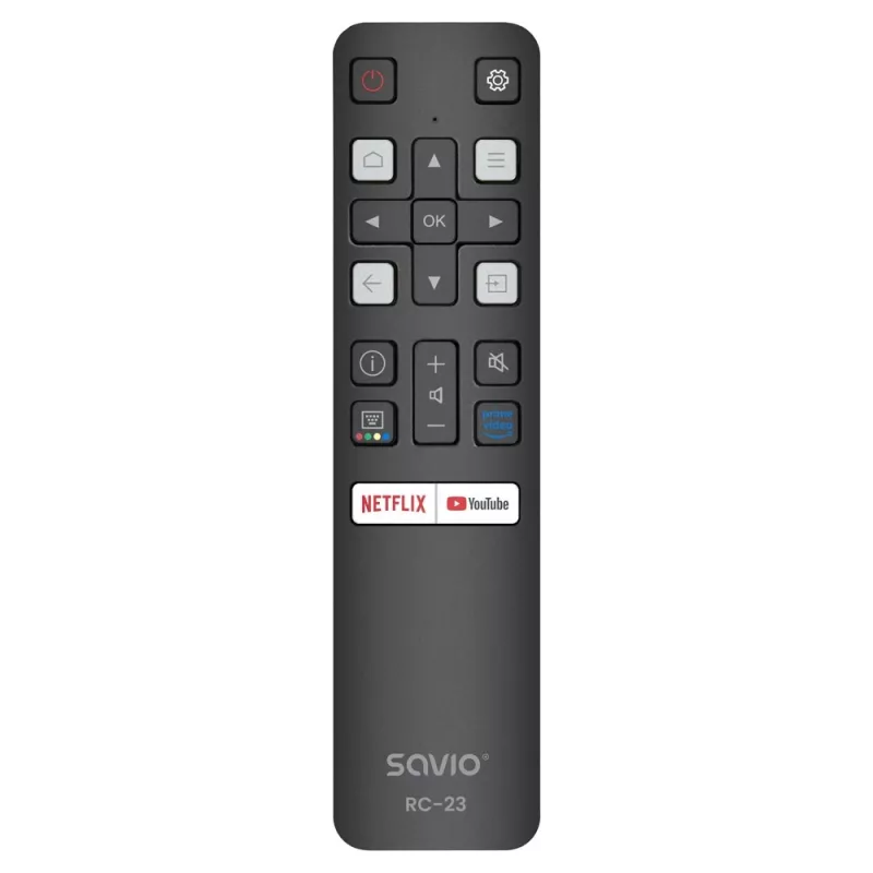 SAVIO RC-23 yleinen IR-kaukosäädin TCL-televisioille — 19 painiketta, 10 m kantama