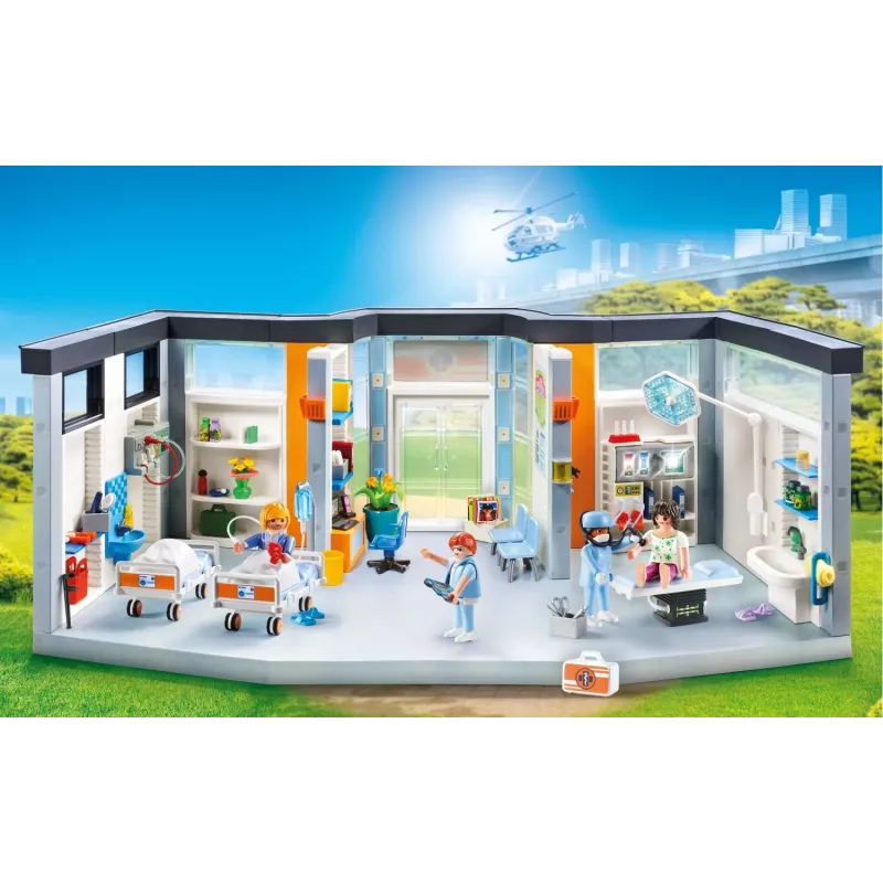 Leikkifiguuri Playmobil 70191 kalustettu sairaalasiipi 297 palaa