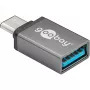 Wentronic Goobay USB-C™ -sovitin - USB 3.0 A-naaras, harmaa - USB-C™- ja USB-A-laitteiden yhdistämiseen (56621)