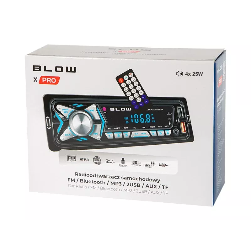 BLOW X-PRO MP3/USB/micro USB/BLUETOOTH autoradio musta
