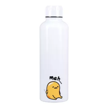 Metallijuomapullo Paladone Gudetama — eristetty ruostumattomasta teräksestä valmistettu pullo hahmokuviolla