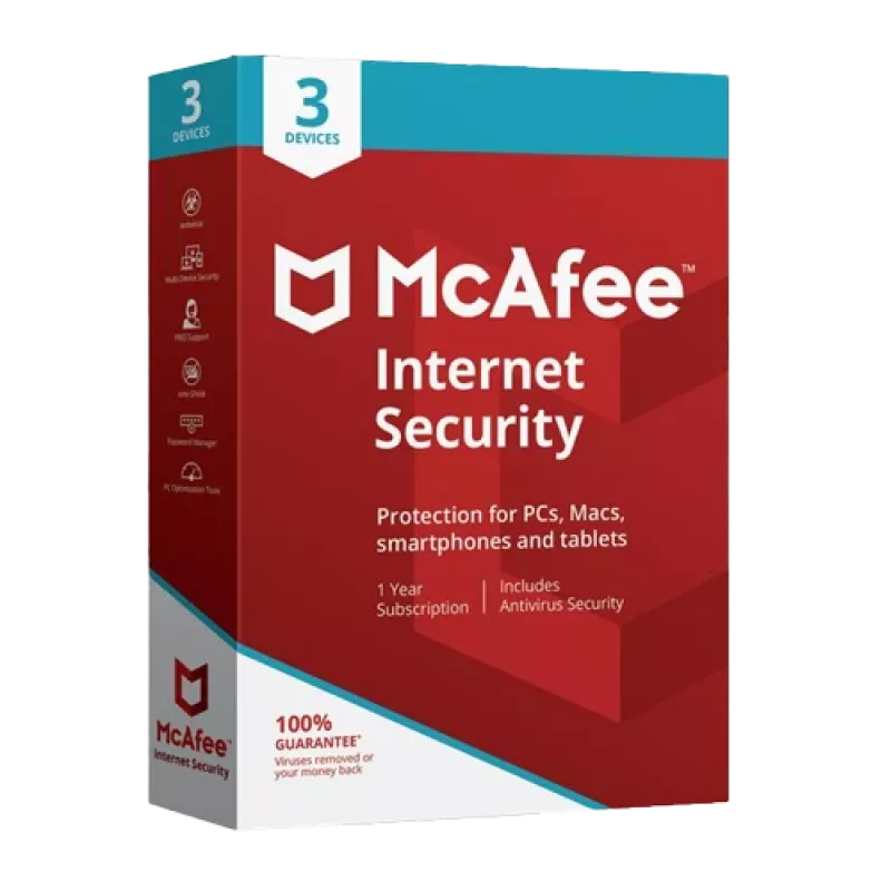 McAfee Internet Security - 3 käyttäjää 1 vuosi, Global