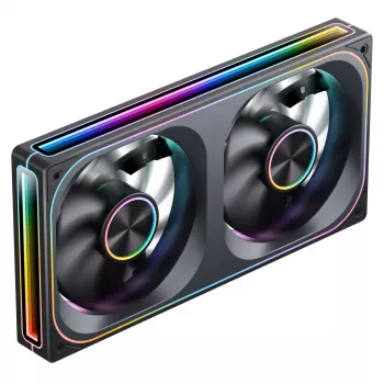 120mmx2 ARGB PWM kotelotuuletin, Jonsbo ZA-240 Infinity Mirror 240mm musta