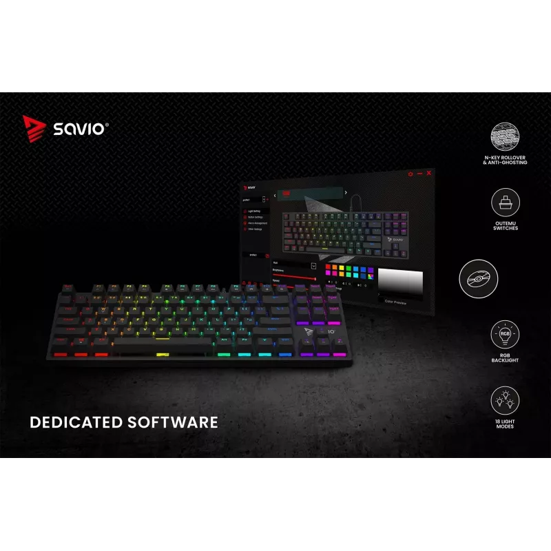 Mekaaninen näppäimistö RGB Tempest X2 Outemu Red Savio Savgk-tempest X2 Red