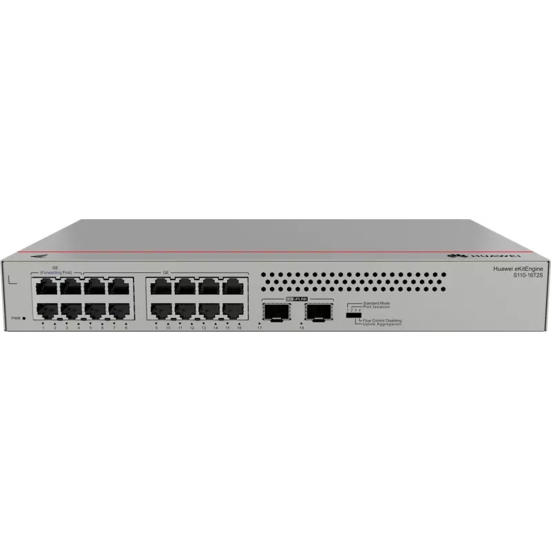 Huawei S110-16T2S Gigabit-kytkin, 2x SFP 16x GLAN, 2x SFP, rack-asennus