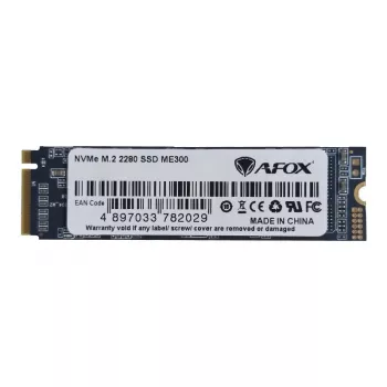 Sisäinen M.2 NVMe SSD AFOX ME300 128GB (PCIe x4, 3D NAND, jopa 1,6 GB/s luku, 600 MB/s kirjoitus)