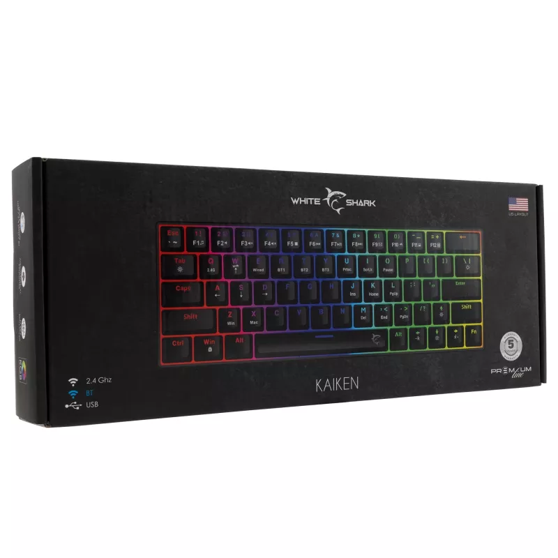 White Shark Kaiken GK-003111 Premium Line mekaaninen näppäimistö, Red Switch, US-asettelu