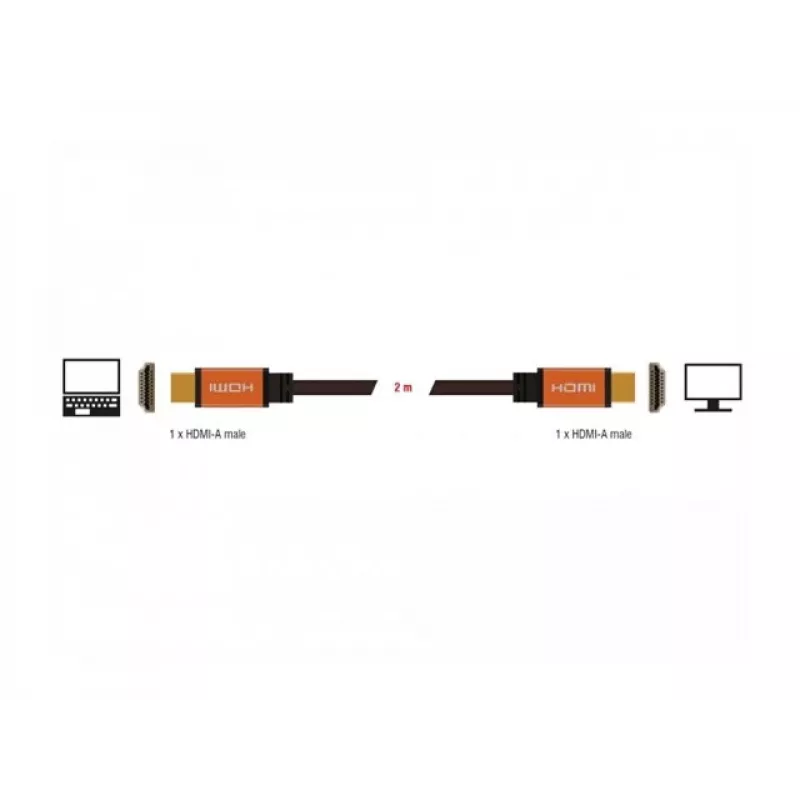 HDMI-kaapeli DeLOCK 85729 2 m HDMI tyyppi A Standard musta kulta