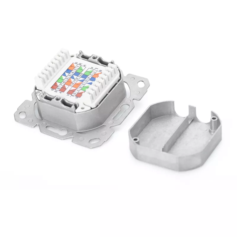 Digitus DN-9007-1 CAT 6A Class EA -verkkorasia, 2x RJ45, suojattu, uppoasennus, valkoinen