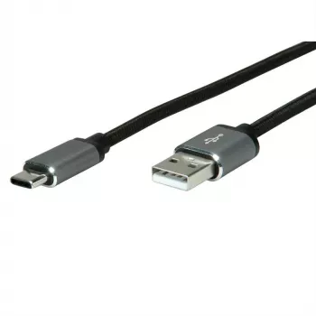 USB-kaapeli ROLINE 11029029 USB 2.0 3 m USB A USB C musta hopea