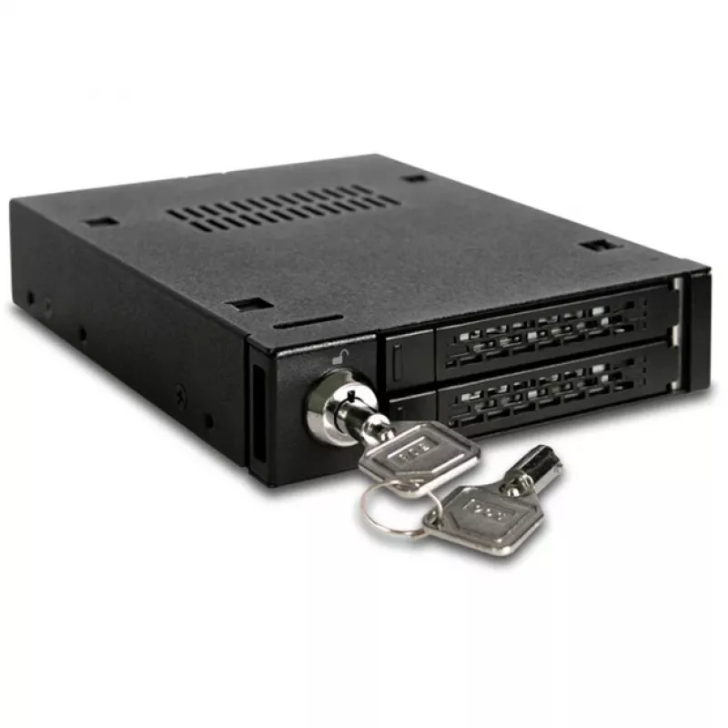 ICY DOCK - ToughArmor - MB992SK-B - SATA - sovitin - 2x 2,5 inch > 3,5 inch - SATA 6 Gbit/s - turvalukko - metalli - LED - enintään 9,5 mm korkeus
