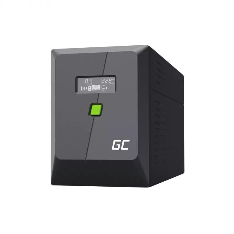 USV Line-Interactive 2 kVA 1200 W, Green Cell, 4 vaihtovirtalähtöä, USB, 12 V 9 Ah VRLA (torni)
