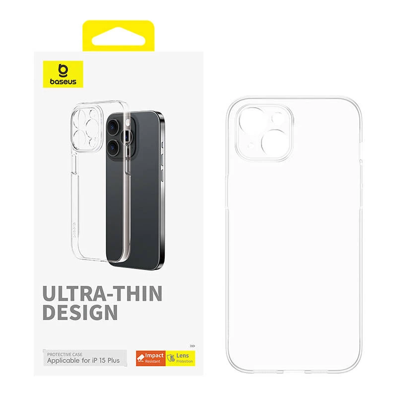 Baseus OS‑Lucent Series puhelinkotelo iPhone 15 Plus, läpinäkyvä, ohut