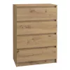 Kommode top e shop M4 ARTISAN – 4 laatikkoa, tammi, 700×400×970 mm, lastulevy