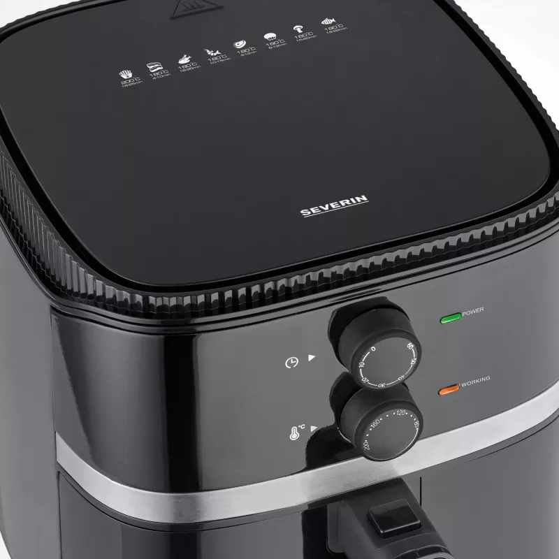Kiertoilmakypsennin Severin FR 2452 4,3 L 1500 W musta hopea