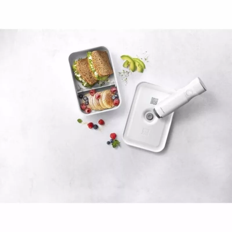 Lounasrasia ZWILLING FRESH & SAVE 1 l, muovi silikonitiivisteellä, harmaa/valkoinen