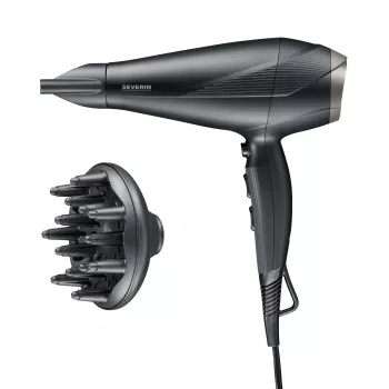 Severin HT 0167 hiustenkuivain, 2300 W, musta/hopea