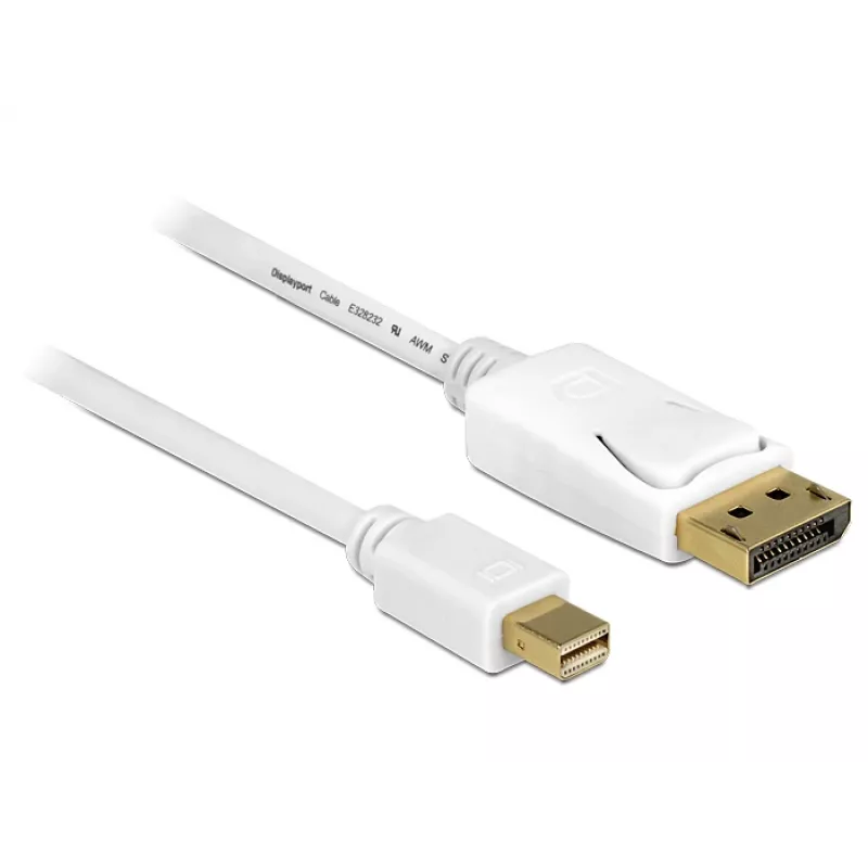DisplayPort-kaapeli DeLOCK 83484 Mini DisplayPort 5 m valkoinen
