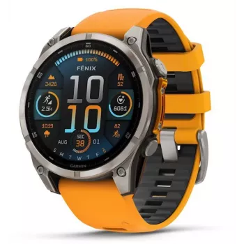 Garmin Fenix 8 3,56 cm (1,4) AMOLED 51 mm digitaalinen 454 x 454 pikseliä kosketusnäyttö titaani Wi-Fi GPS (satelliitti)