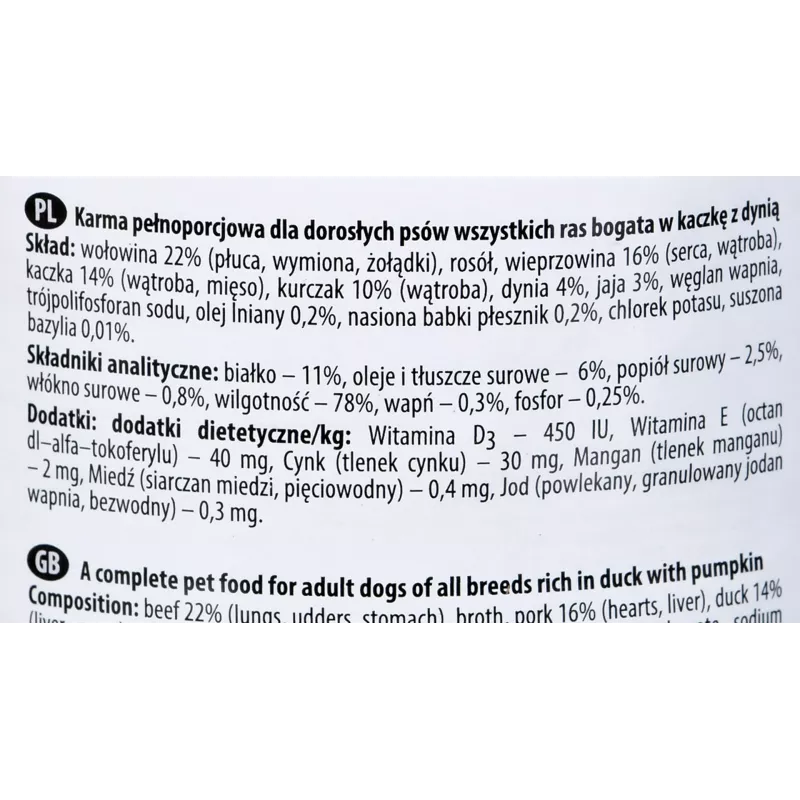 Dolina Noteci Premium runsaasti ankkaa ja kurpitsaa 400 g