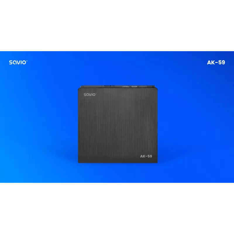 SAVIO AK-59 ulkoinen ohut CD/DVD-poltin R/RW - USB-C/USB-A, musta