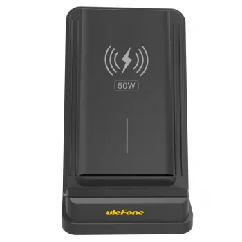 UleFone sisäkäyttöön tarkoitettu älypuhelimen laturi WCS01 – 50 W USB Type-C, langaton pikalataus, musta