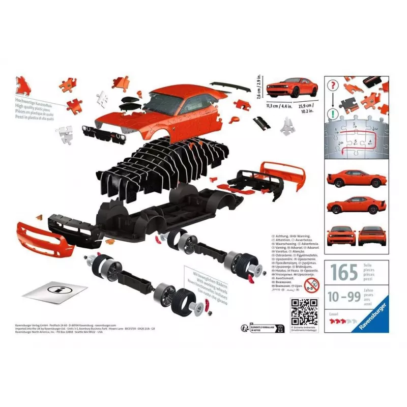 3D-palapeli Ravensburger Dodge Challenger R/T Scat Pack Widebody 108 palaa